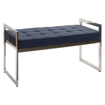 Bench DKD Home Decor Blue Polyester Steel (97 x 46 x 57 cm)