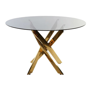 Dining Table DKD Home Decor Crystal Steel (120 x 120 x 75 cm)