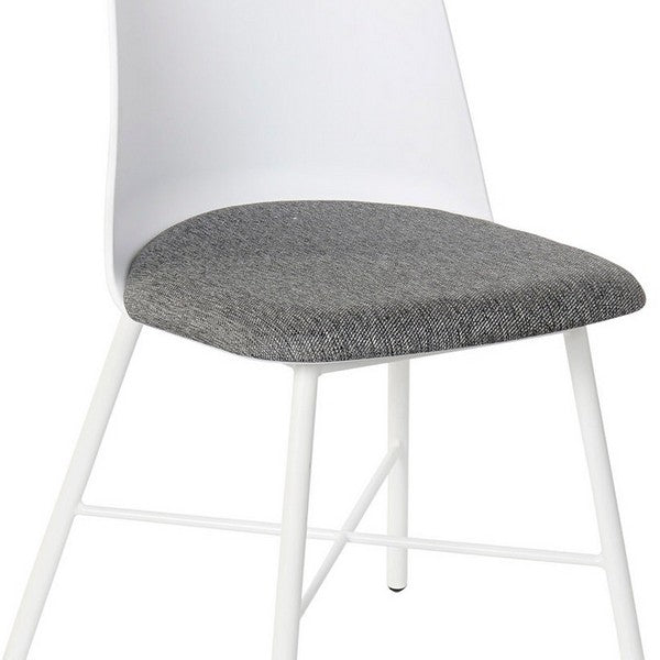 Dining Chair DKD Home Decor White Polyester Metal polypropylene (45 x 49 x 82 cm)