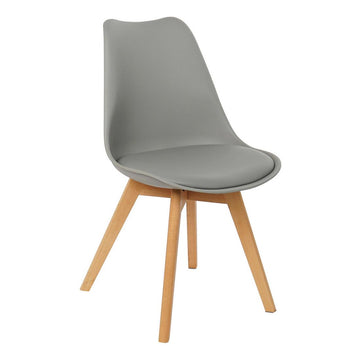 Chair DKD Home Decor Grey Polypropylene (PP) beech wood (48 x 55 x 83 cm)