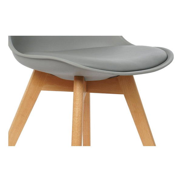 Chair DKD Home Decor Grey Polypropylene (PP) beech wood (48 x 55 x 83 cm)