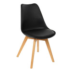 Chair DKD Home Decor Black Polypropylene (PP) beech wood (48 x 55 x 83 cm)