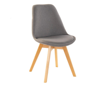 Chair DKD Home Decor Grey Polyester beech wood (48 x 56 x 83 cm)