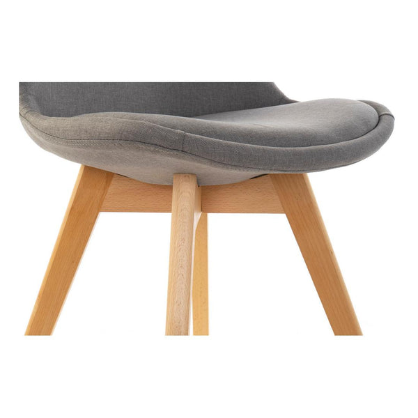 Chair DKD Home Decor Grey Polyester beech wood (48 x 56 x 83 cm)