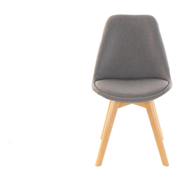 Chair DKD Home Decor Grey Polyester beech wood (48 x 56 x 83 cm)