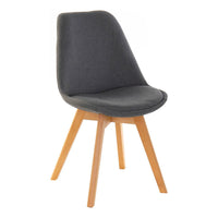 Chair DKD Home Decor Polyester beech wood Dark Grey (48 x 56 x 83 cm)