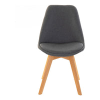 Chair DKD Home Decor Polyester beech wood Dark Grey (48 x 56 x 83 cm)