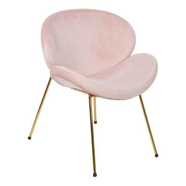 Chair DKD Home Decor Pink Polyester Metal Golden (63 x 57 x 73 cm)