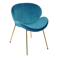 Chair DKD Home Decor Blue Polyester Metal Golden (63 x 57 x 73 cm)