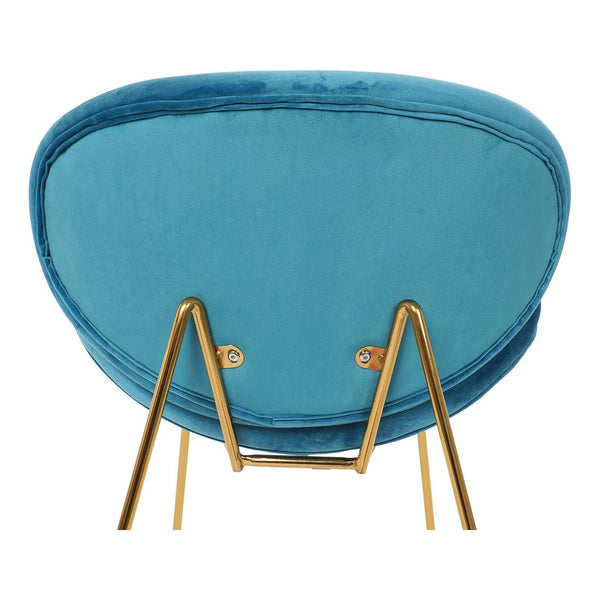 Chair DKD Home Decor Blue Polyester Metal Golden (63 x 57 x 73 cm)