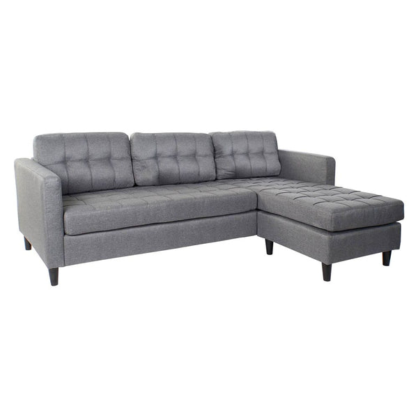 Chaise Longue Sofa DKD Home Decor Polyester Rubber wood Modern Dark Grey (219 x 151 x 80 cm)