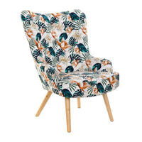 Armchair DKD Home Decor Multicolour Birch Polyester (76 x 74 x 74 cm)