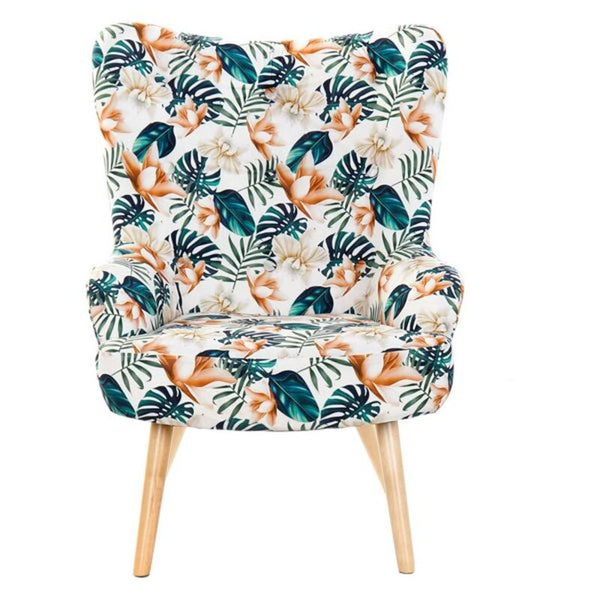 Armchair DKD Home Decor Multicolour Birch Polyester (76 x 74 x 74 cm)