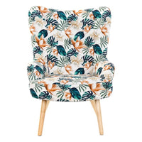 Armchair DKD Home Decor Multicolour Birch Polyester (76 x 74 x 74 cm)