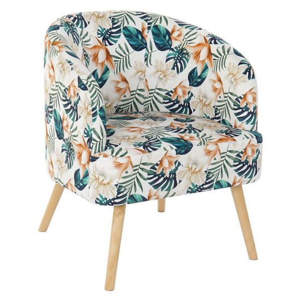 Armchair DKD Home Decor Multicolour Birch Polyester (70 x 68 x 55 cm)