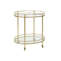 Side table DKD Home Decor With wheels Metal Crystal (61 x 40 x 72 cm)