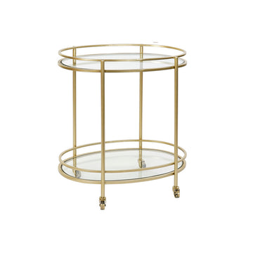 Side table DKD Home Decor With wheels Metal Crystal (61 x 40 x 72 cm)