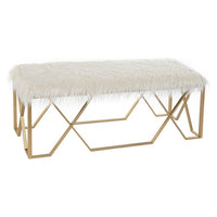 Bench DKD Home Decor With hair Polyester Metal (120 x 40 x 45 cm)