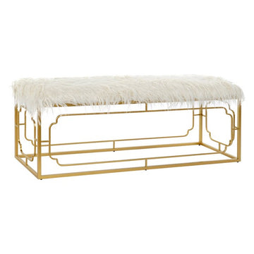 Bench DKD Home Decor Golden Polyester Metal (120 x 40 x 45 cm)