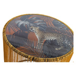 Side Table DKD Home Decor Tropical Leaf Polyester Metal