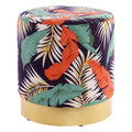 Reposapiés DKD Home Decor Tropical Poliéster Metal Tropical (30 x 30 x 33 cm)