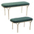 Bench DKD Home Decor Polyester Metal (2 pcs)