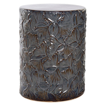 Side Table DKD Home Decor Ginkgo Green Blue Stoneware (34 x 34 x 45 cm)