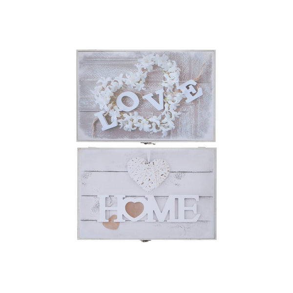 Cover DKD Home Decor Counter White Wood (2 pcs) (46 x 32 x 7 cm)