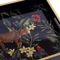 Tray DKD Home Decor Leopard MDF Wood