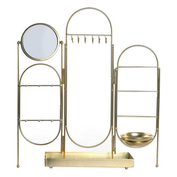 Jewellery Stand DKD Home Decor Metal Mirror Chic (11 x 11 x  cm) (46 x 10 x 51 cm)