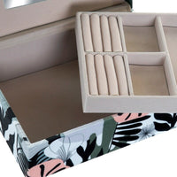 Jewelry box DKD Home Decor Polyester Tropical (23 x 17 x 9 cm)