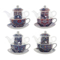 Teapot DKD Home Decor Crystal Porcelain Mandala (250 ml) (4 pcs)