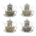 Teapot DKD Home Decor Crystal Porcelain (250 ml) (4 pcs)