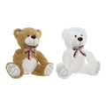 Fluffy toy DKD Home Decor White Brown Polyester Bear (2 pcs) (38 x 24 x 38 cm)