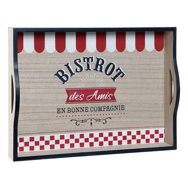 Tray Dekodonia Bistrot Red Life MDF Wood (40 x 30 x 7 cm)