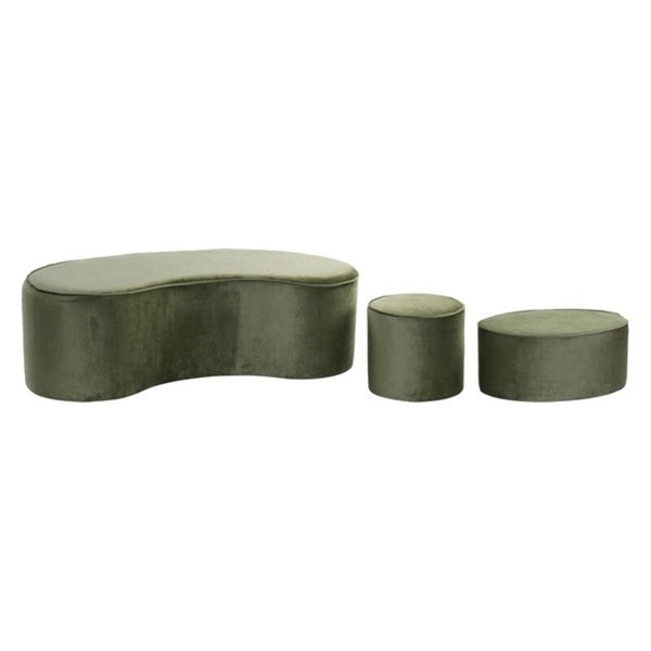 Bench DKD Home Decor Velvet Polyester Metal (3 pcs)