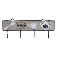 Wall mounted coat hanger Dekodonia Tea Wood Metal (41 x 4 x 16 cm)