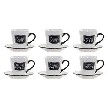 Piece Coffee Cup Set DKD Home Decor Metal Stoneware (180 ml) (6 pcs)