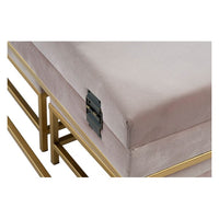 Bench DKD Home Decor Velvet Metal MDF Wood (3 pcs)