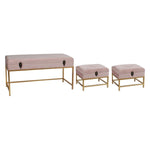 Bench DKD Home Decor Velvet Metal MDF Wood (3 pcs)