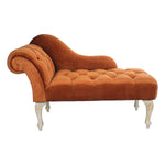 Chaise Longue Sofa DKD Home Decor Toasted Orange Wood (120 x 56 x 78 cm)