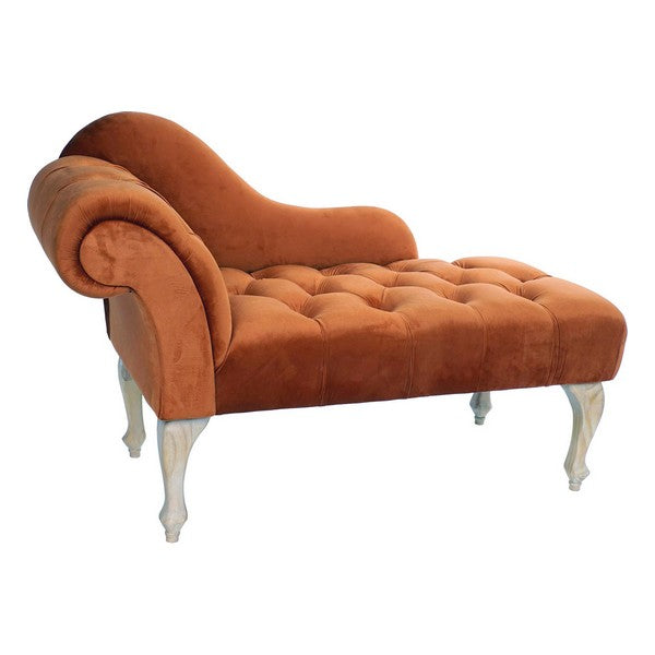 Chaise Longue Sofa DKD Home Decor Toasted Orange Wood (120 x 56 x 78 cm)