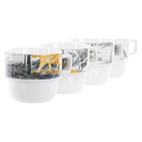 Piece Coffee Cup Set DKD Home Decor Jungle (200 ml) (4 pcs)