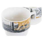 Piece Coffee Cup Set DKD Home Decor Jungle (200 ml) (4 pcs)