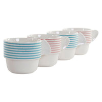 Piece Coffee Cup Set DKD Home Decor Stripes (200 ml) (4 pcs)