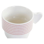 Piece Coffee Cup Set DKD Home Decor Stripes (200 ml) (4 pcs)