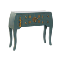 Console DKD Home Decor Turquoise Pinewood Golden MDF Wood (98 x 26 x 80 cm)