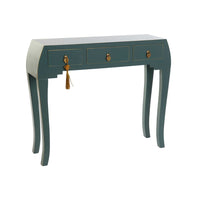 Console DKD Home Decor Turquoise Pinewood Golden MDF Wood (96 x 26 x 80 cm)