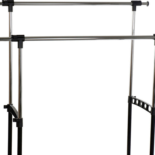 Coat Stand with Wheels DKD Home Decor Black Steel polypropylene (93 x 42 x 168 cm)