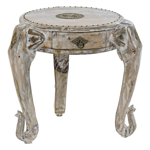 Side Table DKD Home Decor Mango wood Brass Elephant (45 x 45 x 45 cm)